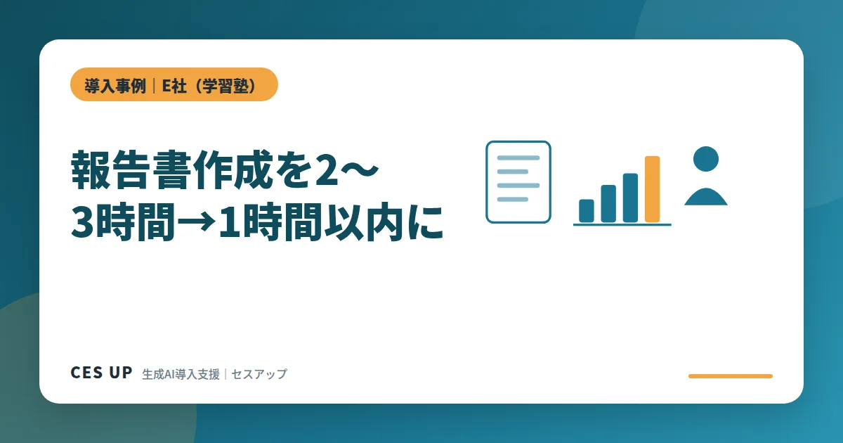 学習塾E社の学習報告書作成をAIとApps Scriptで効率化した事例のイメージ図